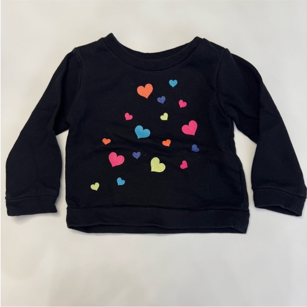 The Children's Place Black and Red Heart Sweatshirt